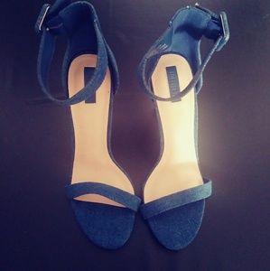 Blue jean strap heels